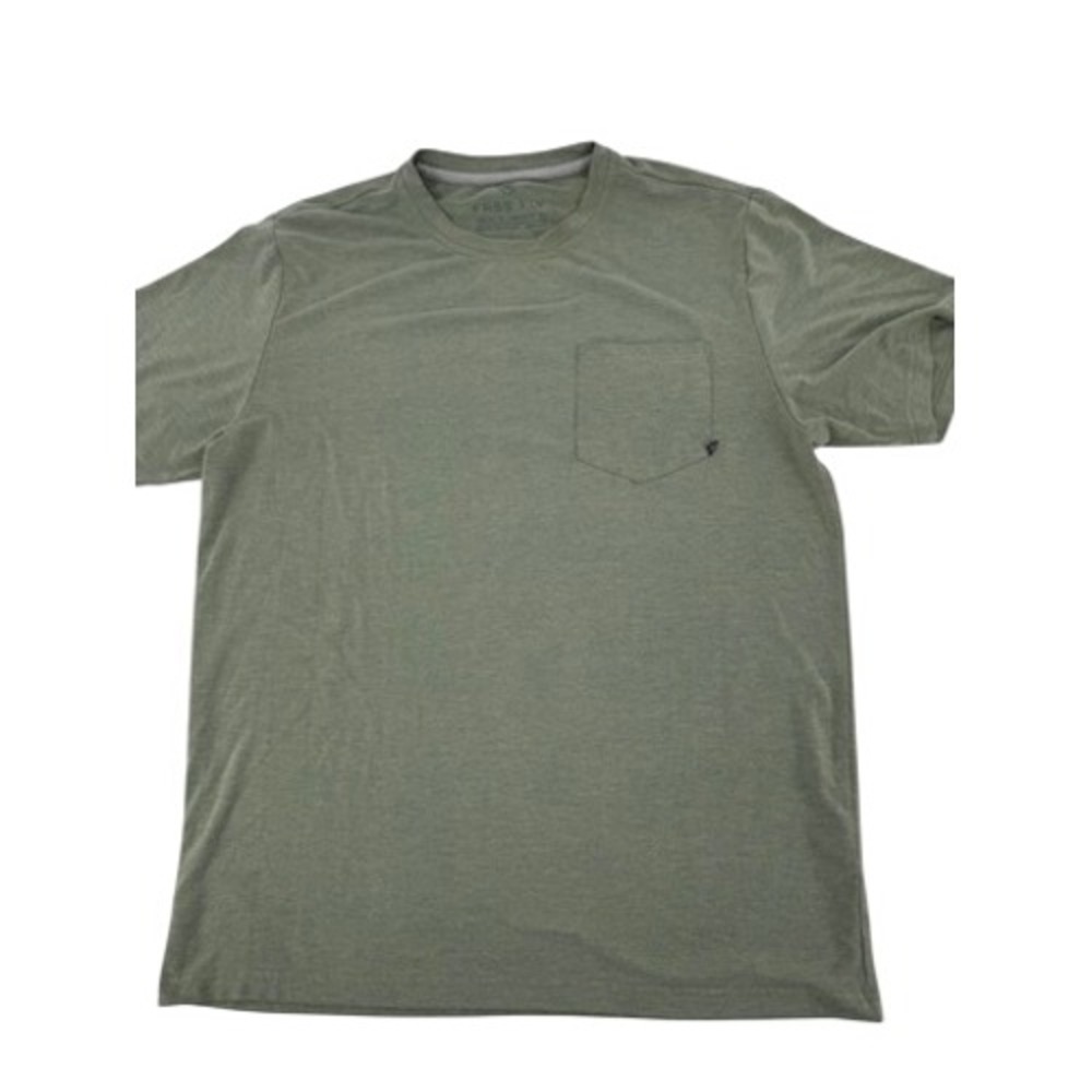 Free Fly Bamboo Pocket T-Shirt Mens Medium Sage Green Performance Tee 8726